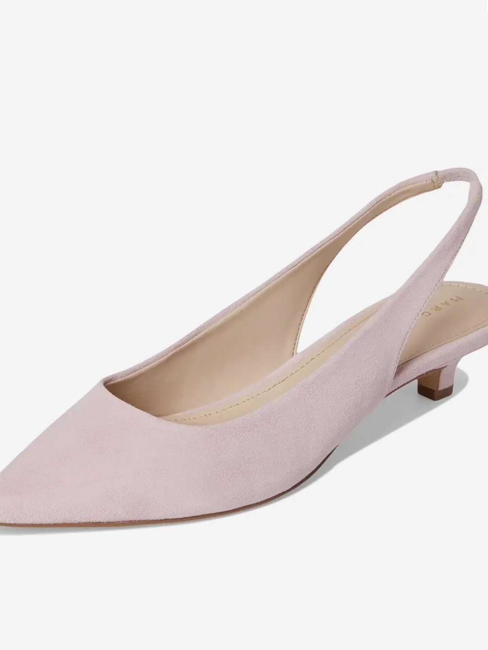 NEW Marc Fisher LTD Blush Suede Slingback Kitten Heels Size 10 - Picture 11 of 12